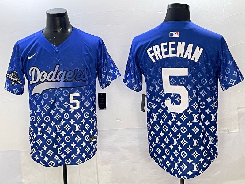 Men Los Angeles Dodgers #5 Freeman Blue Nike 2025 MLB jersey 07->los angeles dodgers->MLB Jersey